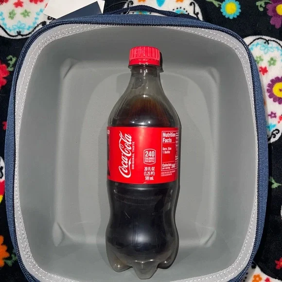 Lands' End Navy Lunch Bag with Gold Emojis - Picture 6 of 6